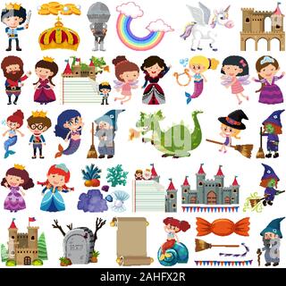Ensemble d'objets isolés contes thème illustration Illustration de Vecteur