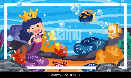 Modèle de la frontière avec l'océan en arrière-plan l'illustration Illustration de Vecteur