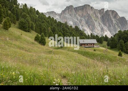 Alpine Lake dans la région de Seceda entre les Dolomites italiennes Banque D'Images