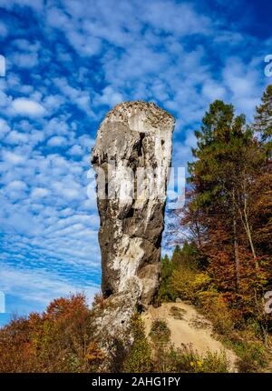 Matraquage Hercules Rock Pile, Pieskowa Skala, Krakow-Czestochowa ou montagne jurassique polonais Highland, Lesser Poland Voivodeship, Pologne Banque D'Images