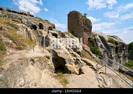 Vestiges de la forteresse Regenstein près de Blankenburg dans les montagnes du Harz en Allemagne Banque D'Images