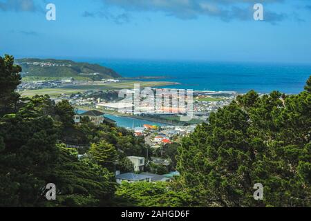 Sur la capitale Wellington du Mont Victoria, île du Nord, Nouvelle-Zélande Banque D'Images