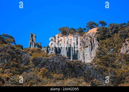 Putangirua Pinnacles en Wairarapa, île du Nord, Nouvelle-Zélande Banque D'Images