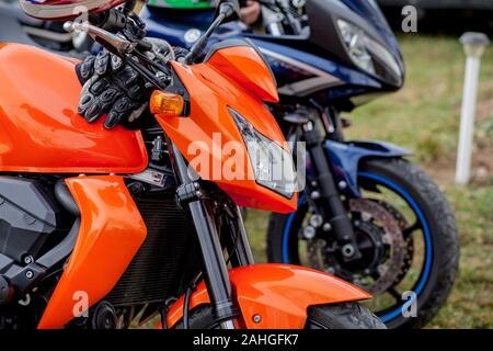 Ivano-Frankivsk, Ukraine, 26 août 2019 : les motos garées sur le parking motos Banque D'Images