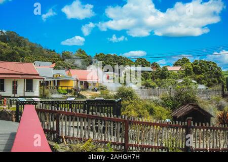 Réserve thermale de Whakarewarewa Village de Rotorua, île du Nord, Nouvelle-Zélande Banque D'Images