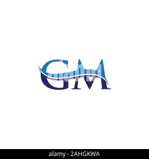 Lettre Type GM Design Logo vector modèle. Résumé Lettre logo design GM Illustration de Vecteur