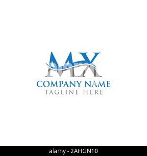 Premier vecteur de conception Logo MX lettre modèle. Résumé Lettre MX Logo Design Illustration de Vecteur