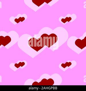 Coeur rouge - modèle vectoriel continu, motif coeurs Illustration de Vecteur
