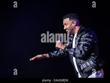 Craig David divertit un sold out les 2019 Hits Live event à Birmingham. Banque D'Images