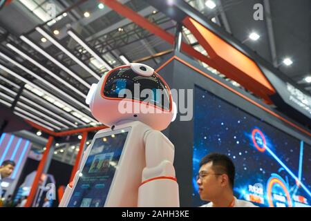 SHENZHEN, CHINE - circa 2019, novembre : Ping un stand au Salon chinois des technologies de 2019 à Shenzhen Convention & Exhibition Centre. Banque D'Images