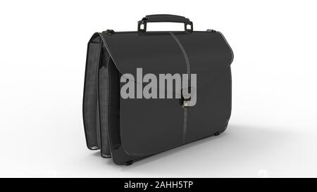 Le rendu 3D d'une valise en cuir isolés dans un contexte de studio Banque D'Images