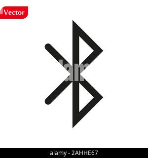 Logo Bluetooth dans le quartier branché d'icône de signe style plat isolé sur fond blanc, symbole moderne illustration vectorielle pour le web Illustration de Vecteur