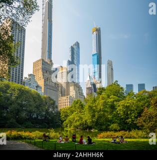 Manhattan, New York City, États-Unis : [ Central Park, Manhattan, Bethesda mall panorama fontaine ] Banque D'Images