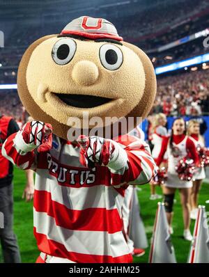 Glendale, AZ U.S. 28 Dec, 2019. Un Brutus de l'état de l'Ohio au cours de la Fiesta Bowl PlayStation NCAA Football jeu entre Ohio State Buckeyes et le Clemson Tigers 29-23 perdu au stade de State Farm, Glendale AZ Thurman James/CSM/Alamy Live News Banque D'Images