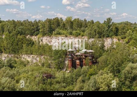 Ancienne carrière Liban à Cracovie, Pologne. Vestiges d'une carrière de calcaire et la DEUXIÈME GUERRE MONDIALE, camp de travail Banque D'Images