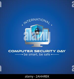 Jour de sécurité informatique lettre lent dans un style moderne. Pour chaque jour de calendrier le 30 novembre. Illustration vecteur EPS EPS.8.10 Illustration de Vecteur