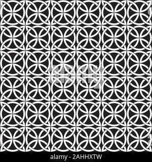 Motif géométrique transparente celtique, motif en noir et blanc, Celtic vector ornament Illustration de Vecteur