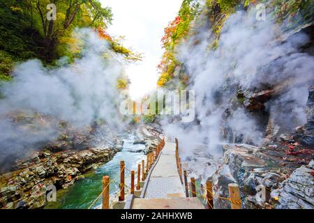 Oyasukyo Gorge, dans la préfecture d'Akita, Tohoku, Japon. Banque D'Images