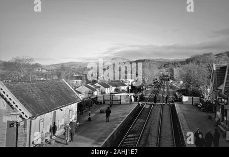 Installez la gare dans le givre Banque D'Images