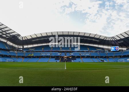 29 décembre 2019, Etihad Stadium, Manchester, Angleterre, Premier League, Manchester City v Sheffield United:une vue générale du stade Etihad, lieu de jeu d'aujourd'hui. Crédit : Richard Long/News Images Banque D'Images