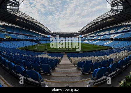 29 décembre 2019, Etihad Stadium, Manchester, Angleterre, Premier League, Manchester City v Sheffield United:une vue générale du stade Etihad, lieu de jeu d'aujourd'hui. Crédit : Richard Long/News Images Banque D'Images