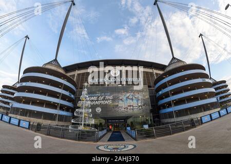 29 décembre 2019, Etihad Stadium, Manchester, Angleterre, Premier League, Manchester City v Sheffield United : une vue générale du stade Etihad, lieu de jeu d'aujourd'hui. Crédit : Richard Long/News Images Banque D'Images