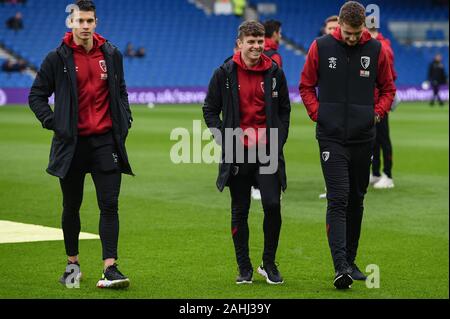 28 décembre 2019, American Express Community Stadium, Brighton et Hove, Angleterre, Premier League, Brighton et Hove Albion v Bournemouth Bournemouth : joueurs sur le terrain à Brighton : Crédit Phil Westlake/News Images Banque D'Images