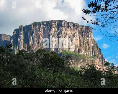 Tepuy impressionnant, table-top mountain, dans le Parc national Canaima, Venezuela Banque D'Images