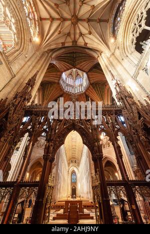 Intérieur de la cathédrale d'Ely, cathédrale anglicane de Cambridgeshire, Angleterre Banque D'Images