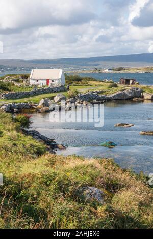 Chalet irlandais traditionnel dans la campagne Banque D'Images