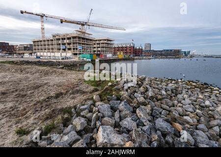 Bâtiments en construction résidentielle à Houthavens, une nouvelle construction de la région d'Amsterdam, est construit sur un ancien port. Banque D'Images