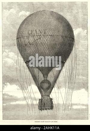 Ballon Géant de Nadar à Paris, 1863 Banque D'Images