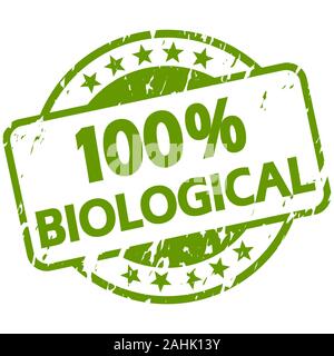 Vecteur EPS 10 ronde de couleur verte avec des groupes grunge stamp avec des bannières et du texte 100 % biologique Illustration de Vecteur