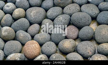 Résumé ronde lisse pebbles sea stone texture background Banque D'Images
