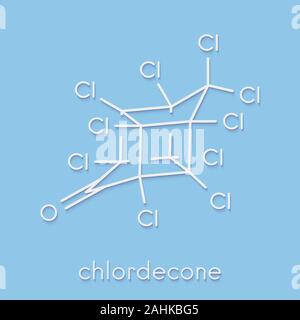 Chlordécone ou kepone molécule de pesticide. Formule topologique. Banque D'Images