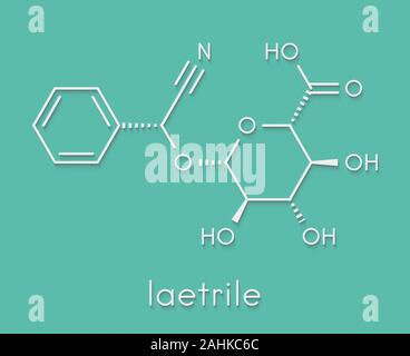 Laetrile molécule. Dérivé de l'amygdaline. Utilisé en charlatan le traitement du cancer. Formule topologique. Banque D'Images