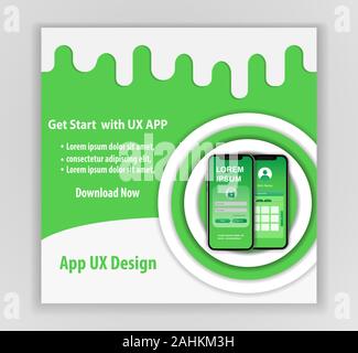Mobile app ux design concept modèle vectoriel Illustration de Vecteur