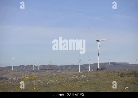 Parc éolien à Fafe, au nord du Portugal Banque D'Images