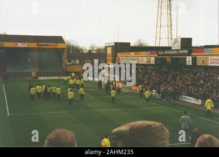 Le foule, le hooliganisme, football, soccer, Boothferry Park, Kingston Upon Hull, East Yorkshire, England, UK Banque D'Images