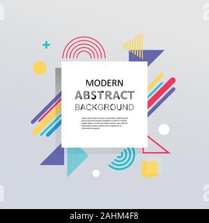 Résumé motif géométrique memphis avec télévision et l'arrière-plan coloré vecteur. Utiliser pour le design moderne, décoré, mode, modèle, couvrir, flyer. Illustration de Vecteur
