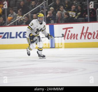 Detroit, Michigan, USA. Dec 30, 2019. L'avant du Michigan JAKE SLAKER # 13 en action au cours d'un jeu entre le Michigan et à Ferris State Arena Little Caesars, Detroit, Michigan. Le Michigan a gagné le match 4-1. Crédit : Scott Hasse/ZUMA/Alamy Fil Live News Banque D'Images