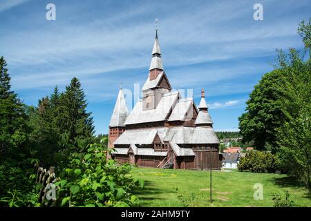 L'Église luthérienne Gustav Adolf est une église située à Hahnenklee, un arrondissement de Goslar, dans les montagnes du Harz, Allemagne. Banque D'Images