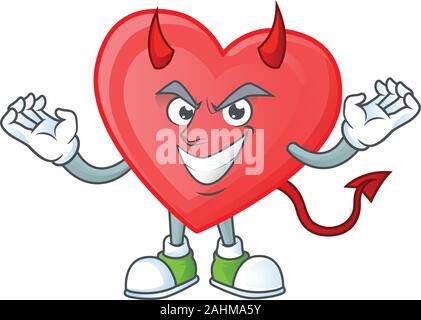 Photo de l'amour rouge comme un diable cartoon mascot Illustration de Vecteur