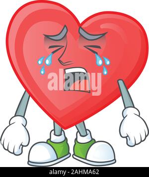 Geste d'amour triste à pleurer rouge style de caractère de dessin animé Illustration de Vecteur