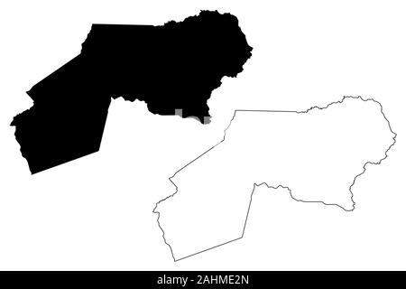 Province Ogooue-Ivindo (subdivisions du Gabon, République gabonaise) map vector illustration gribouillage, croquis Ogooue Ivindo localisation Illustration de Vecteur