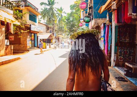 Dans Arambol Goa, Inde, Février 1st, 2019 : rue Arambol Banque D'Images