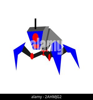 Robot d'insectes . Télévision minimaliste. style vector modifiable pour l'illustration, les enfants d'adresses. Banque D'Images