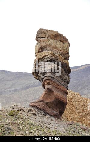 La formation en pierre dieux doigt dans le Parc National du Teide Tenerife Banque D'Images