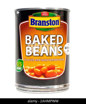 Tin de Branston haricots cuits au four Banque D'Images