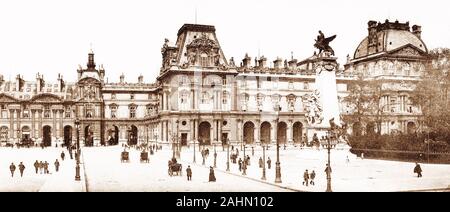 Le Louvre, Paris, France, début des années 1900 Banque D'Images